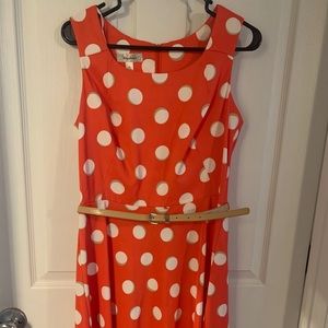 Polka Dot Orange and White Dress